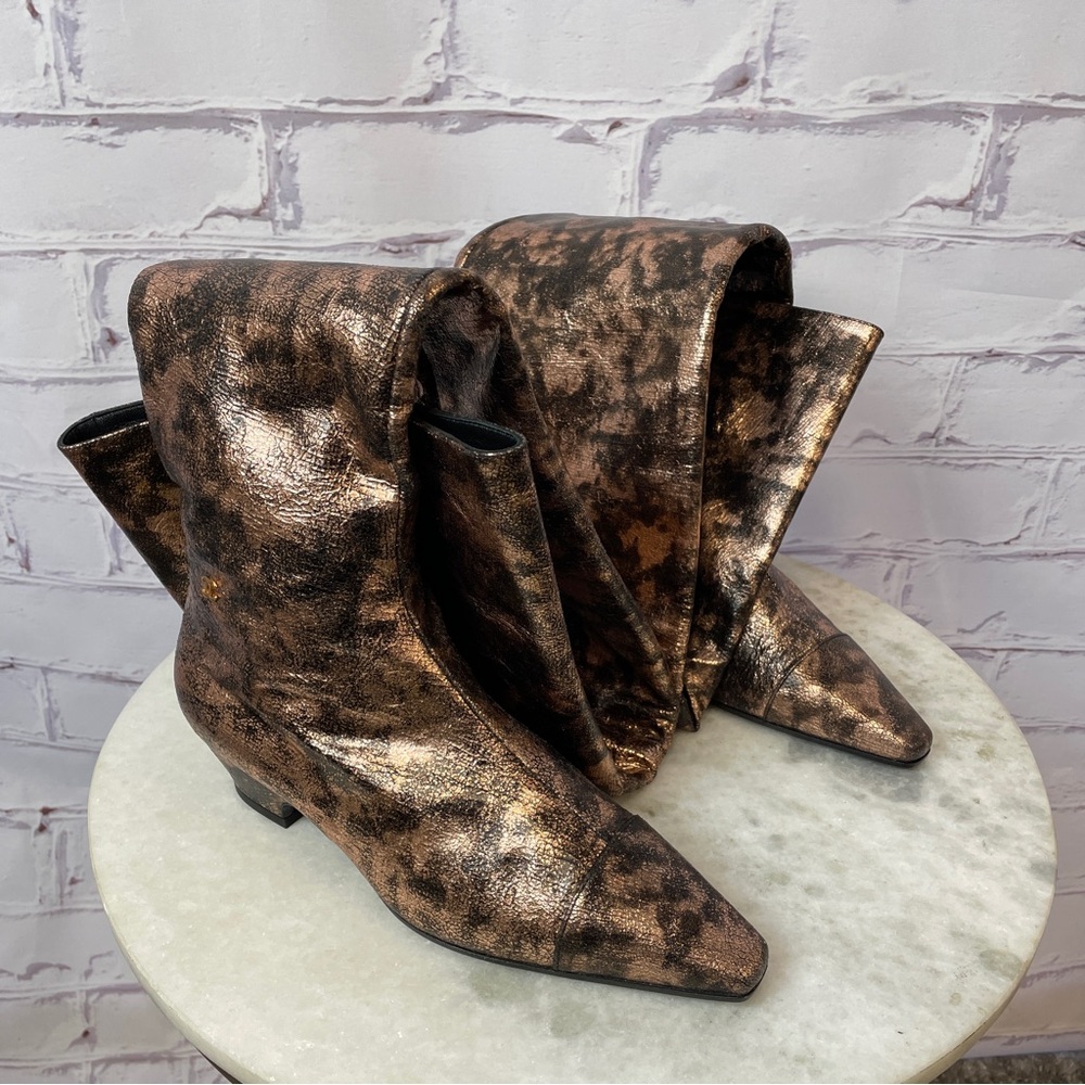 Chanel Over The Knee Metallic Boots
